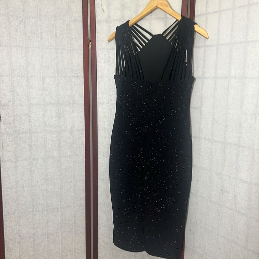 BISOU BISOU MICHELLE BOHBOT BLACK STRAPPY BODY CON COCKTAIL DRESS‎ 10